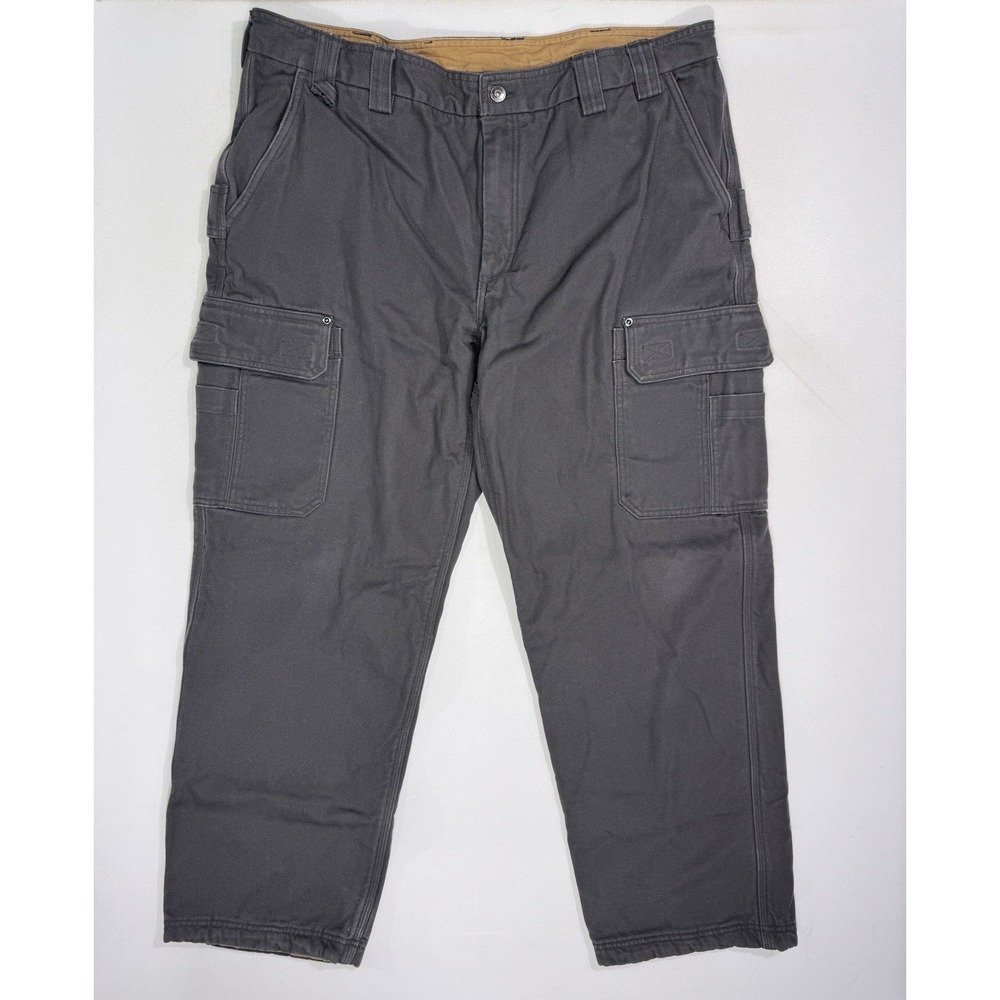 Duluth Trading Co Cargo Pants Men's 42x32 (41x31) Fleece Lined Canvas Workwear